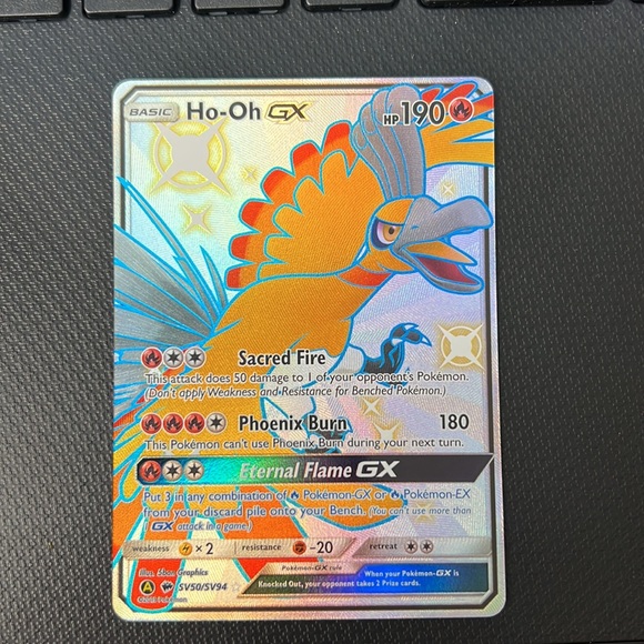 Pokemon Hidden Fates Shiny Ho-Oh GX Full Art SV50/SV94 Unplayed - Picture 2 of 4